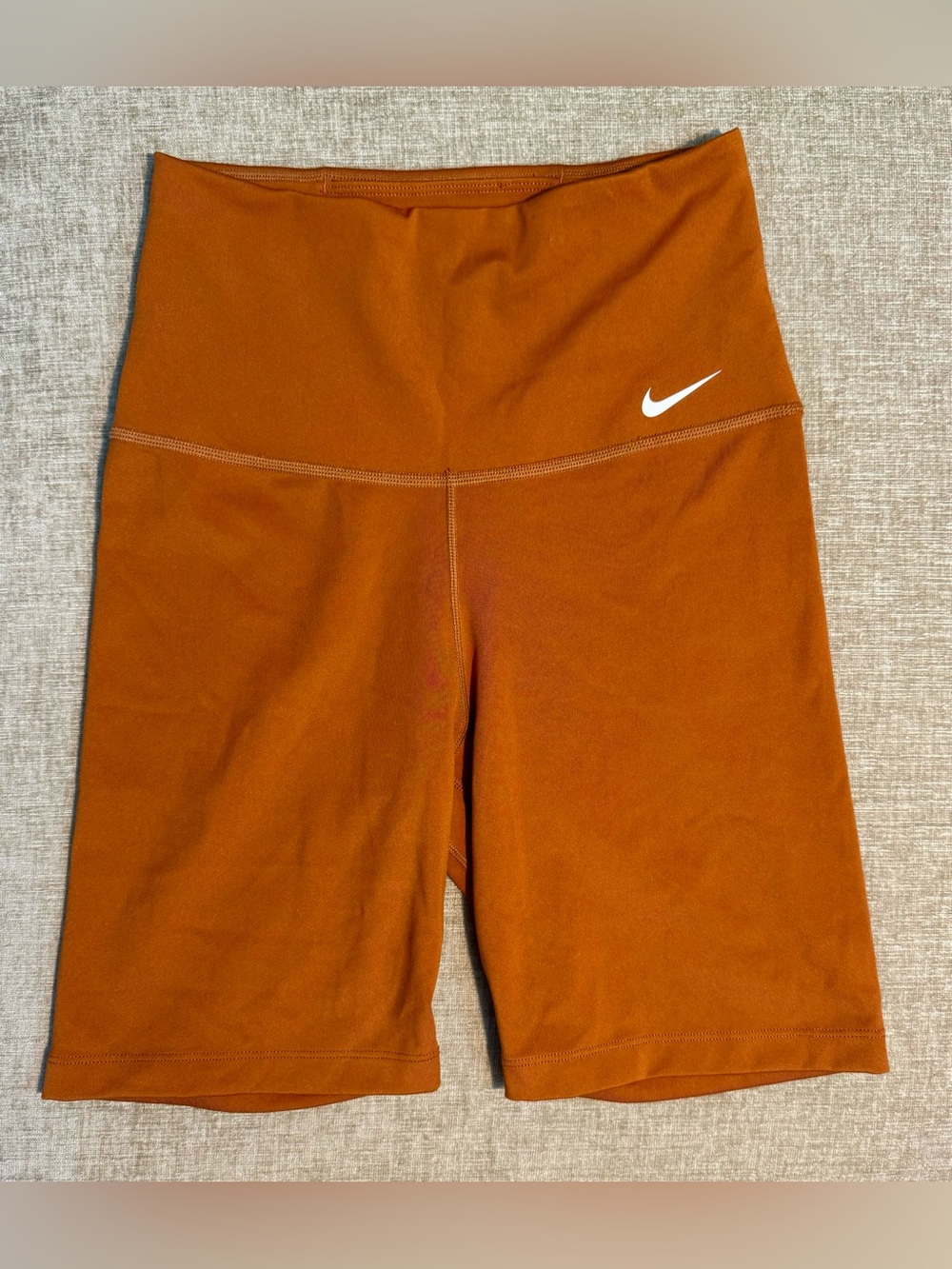 Nike Women's Dri-FIT One High-Waisted 7" Biker Shorts Rust Orange Size XS